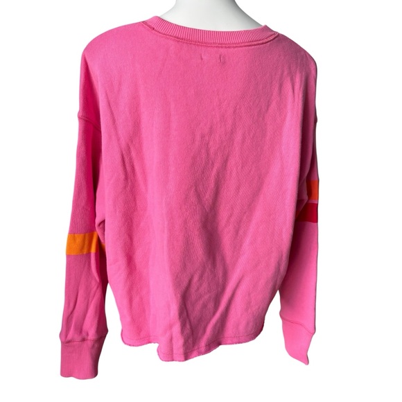 NWT, Aerie Pink Striped Cropped Terry Sweatshirt, Sz L - Picture 6 of 14